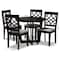 Baxton Studio Tricia Grey Upholstered and Dark Brown Wood 5-Piece Dining Set 172-9728-10898 - alternate 8
